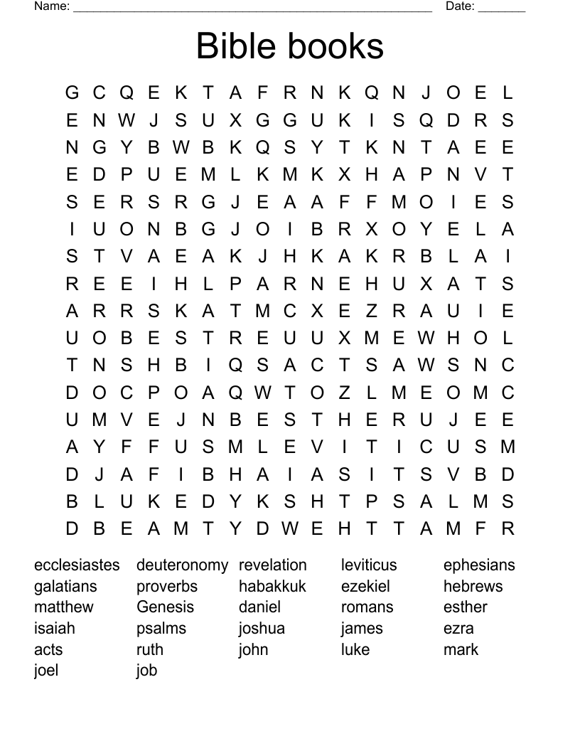 Bible books Word Search