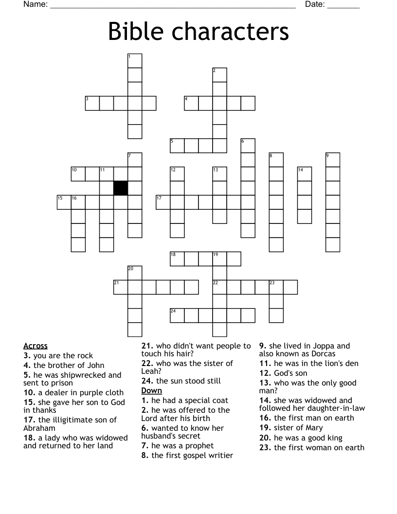 Bible characters Crossword