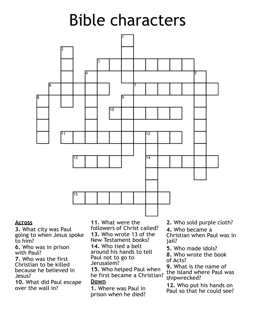 Bible characters Crossword
