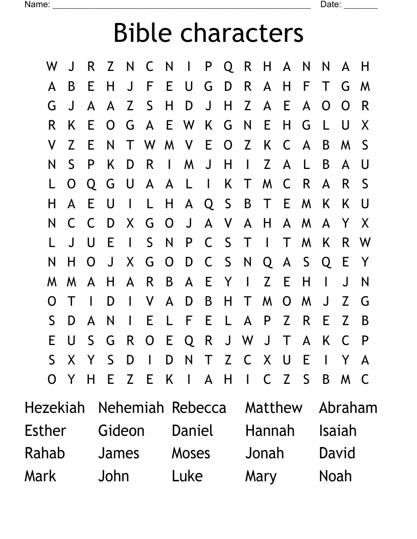 Bible characters Word Search