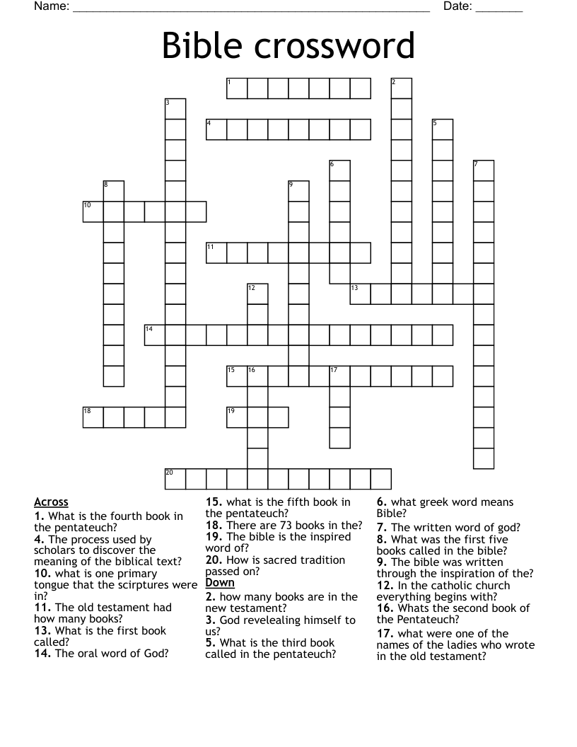 Bible crossword