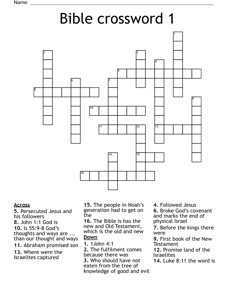 Bible crossword 1 