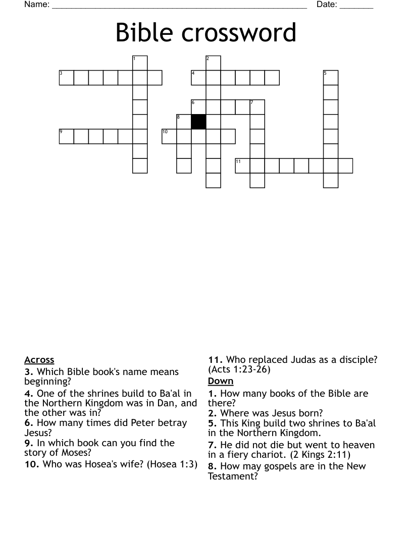 Bible crossword