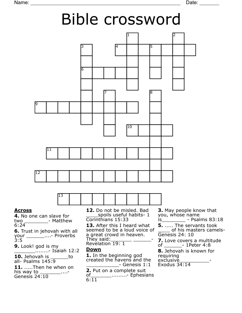 Bible crossword