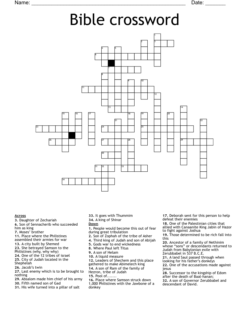 Bible crossword