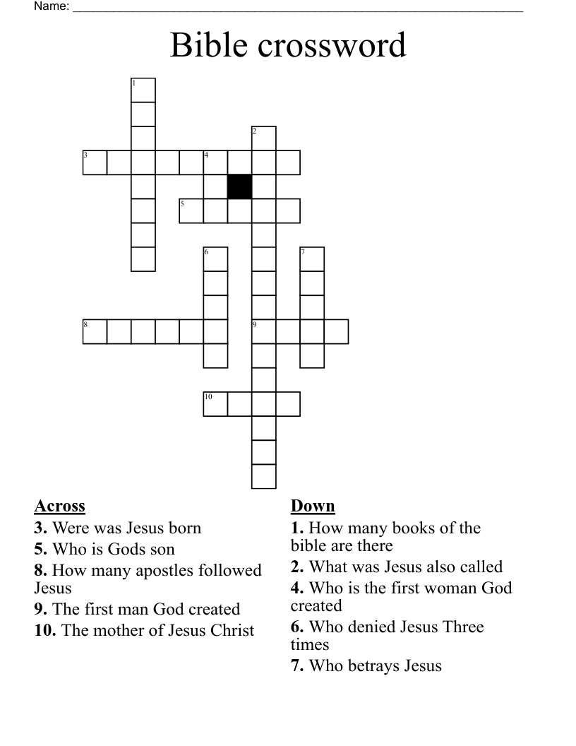 Bible crossword