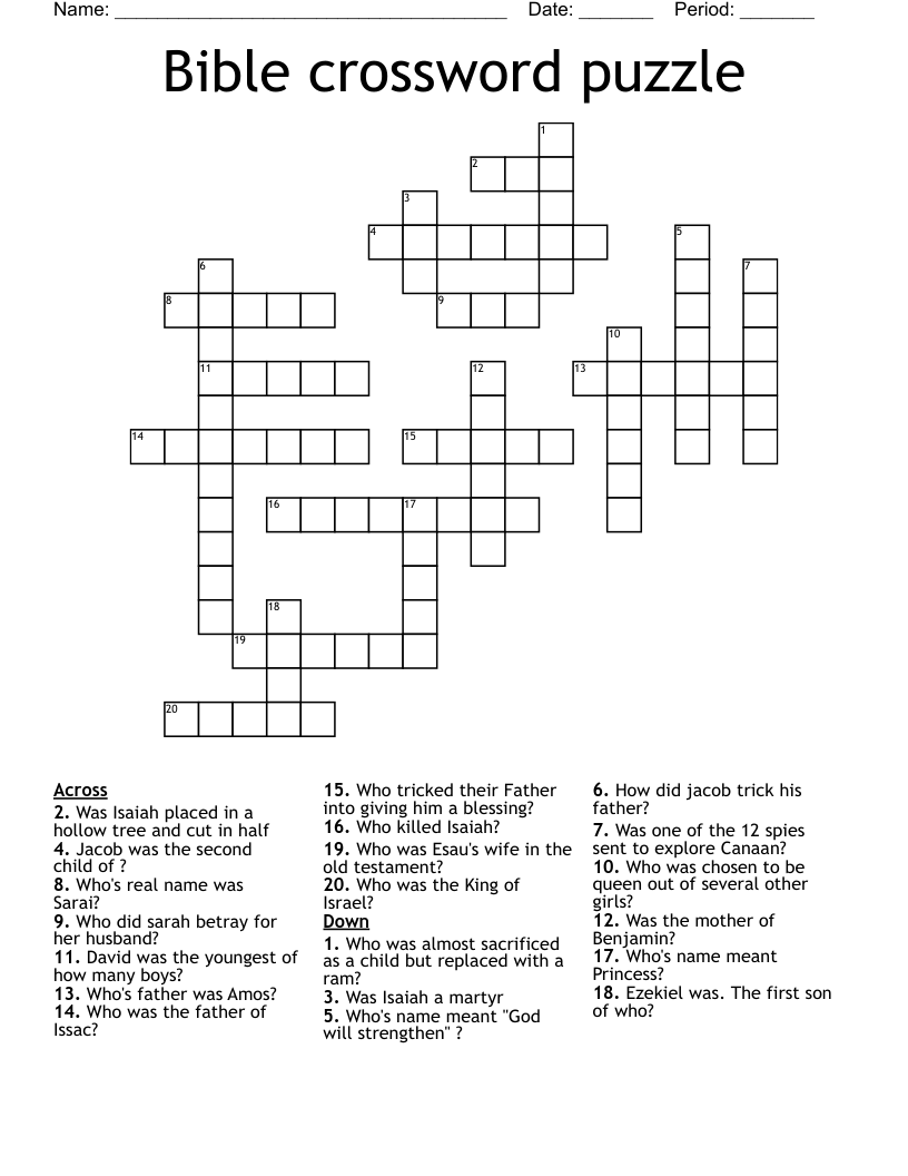 Bible crossword puzzle 