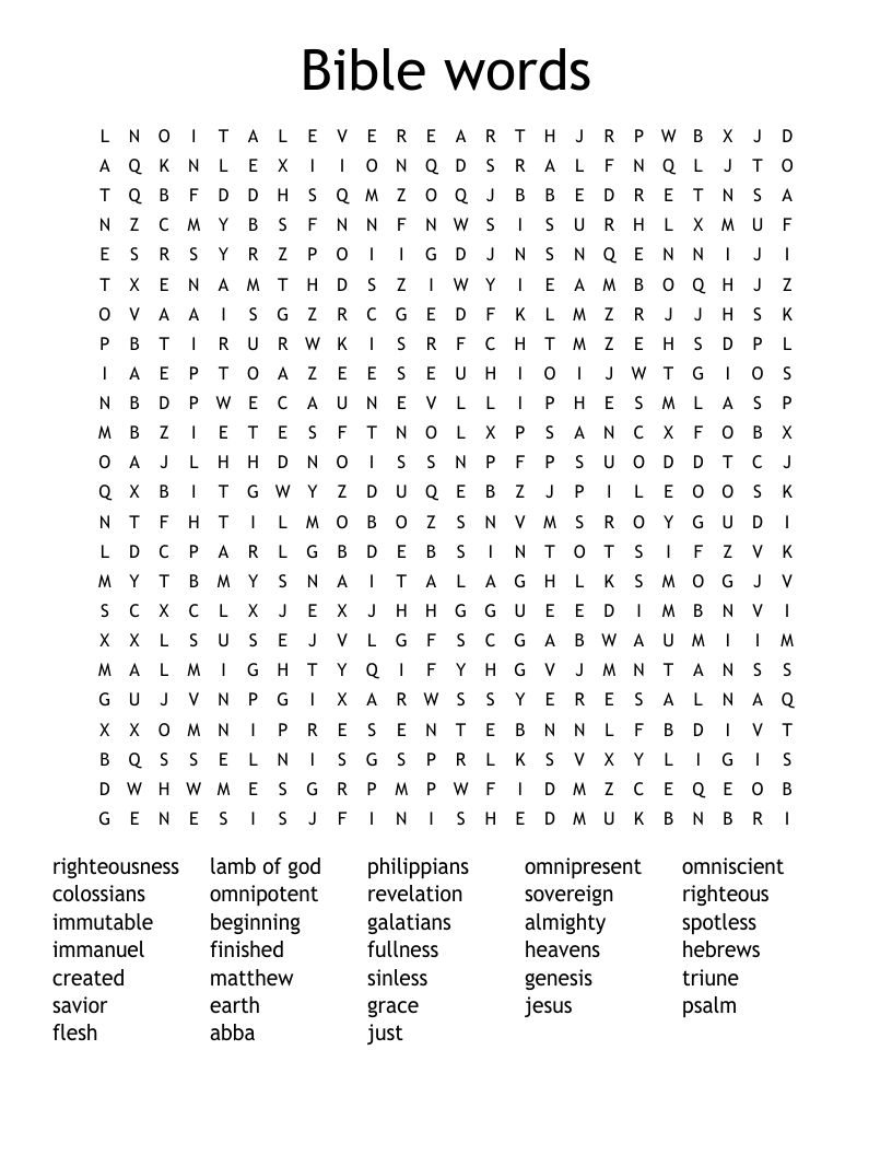 Bible words Word Search