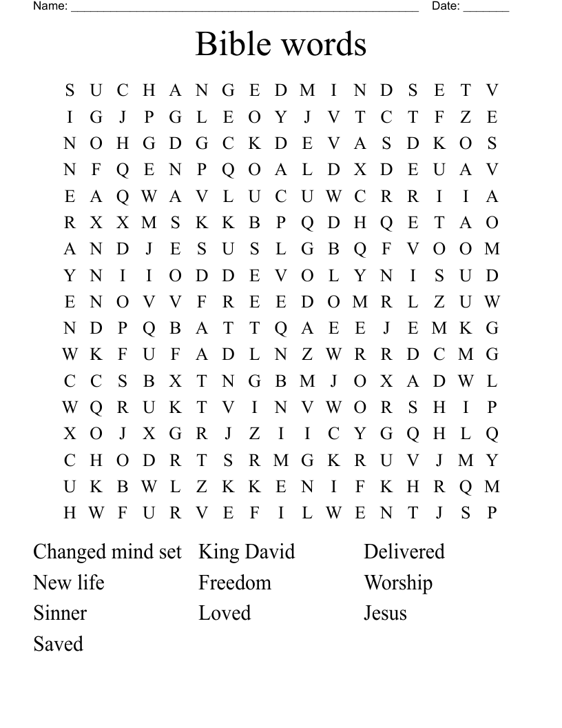 Bible words  Word Search