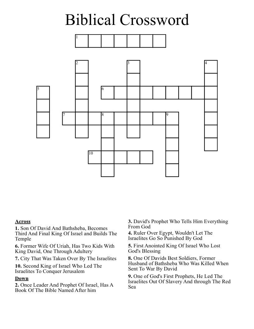 Biblical Crossword