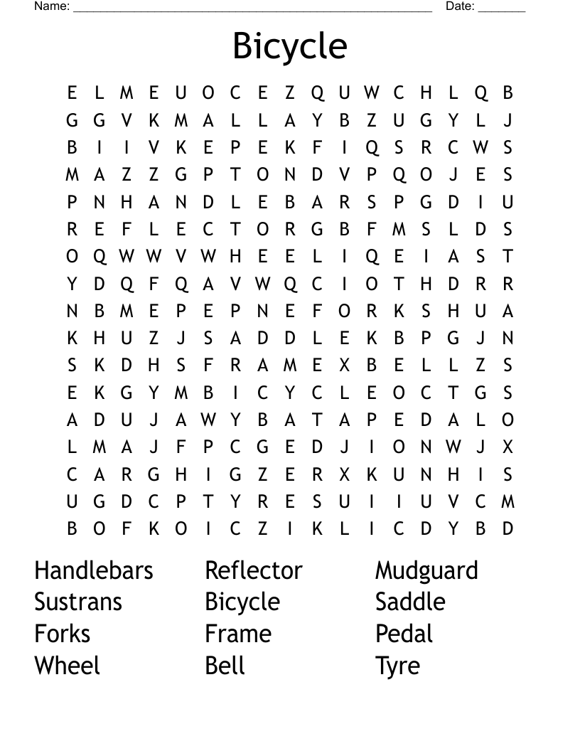 Bicycle Word Search