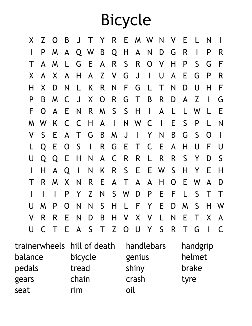 Bicycle Word Search