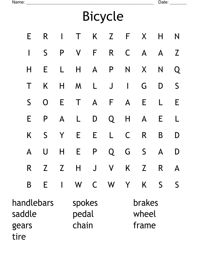 Bicycle Word Search