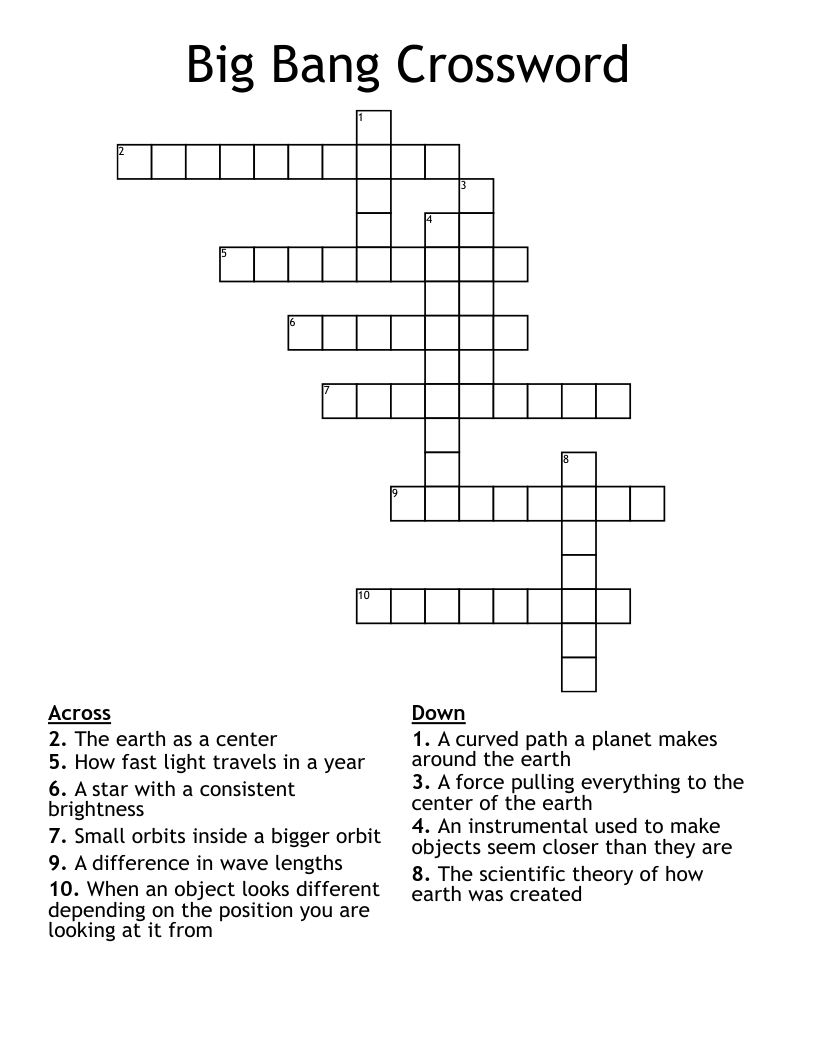 Big Bang Crossword 