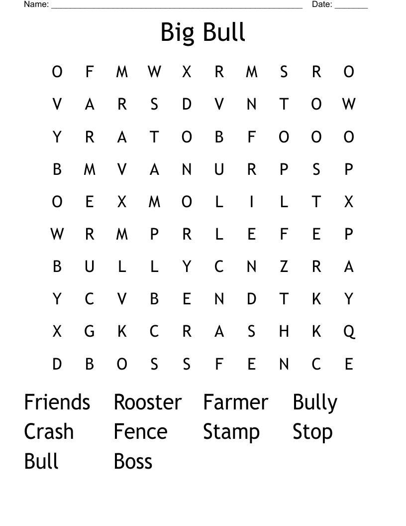 Big Bull Word Search