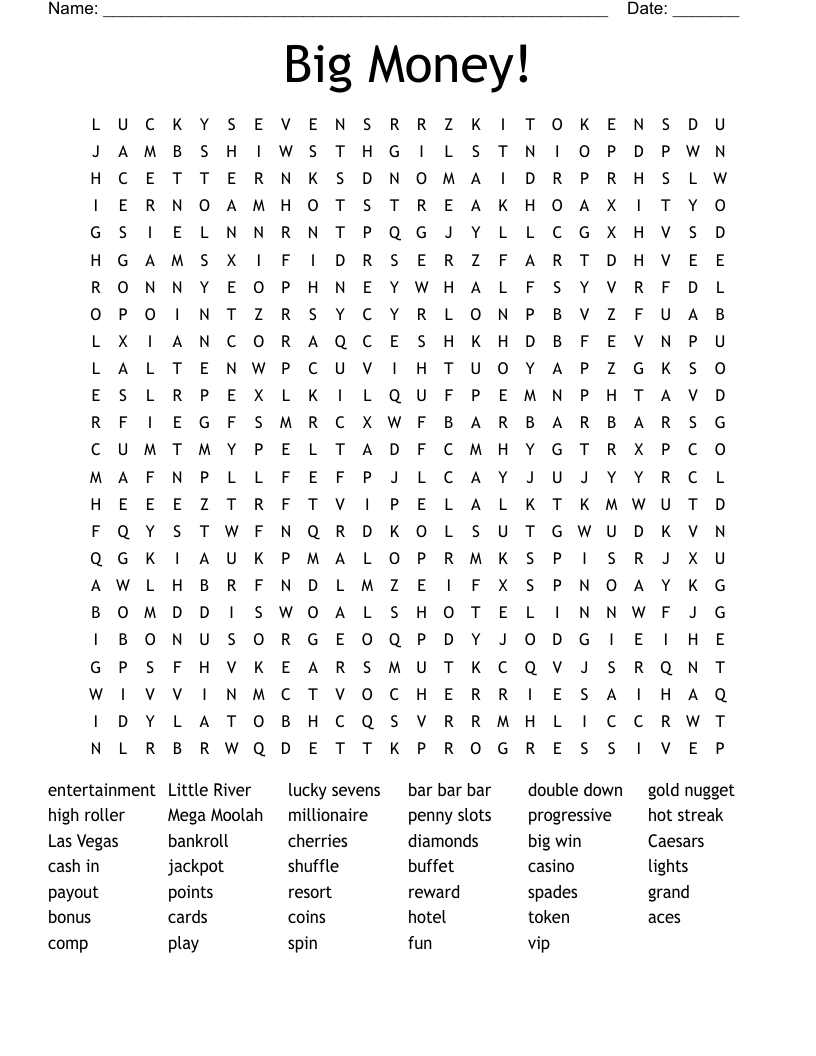 Big Money! Word Search