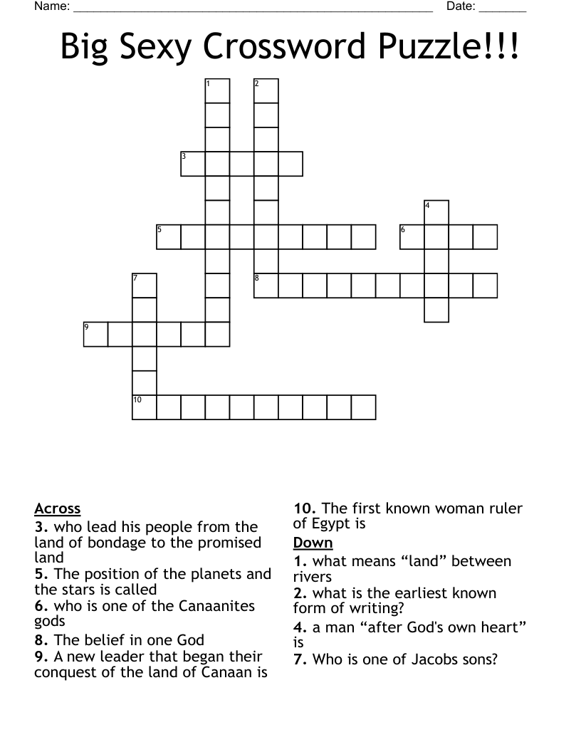Big Sexy Crossword Puzzle!!!