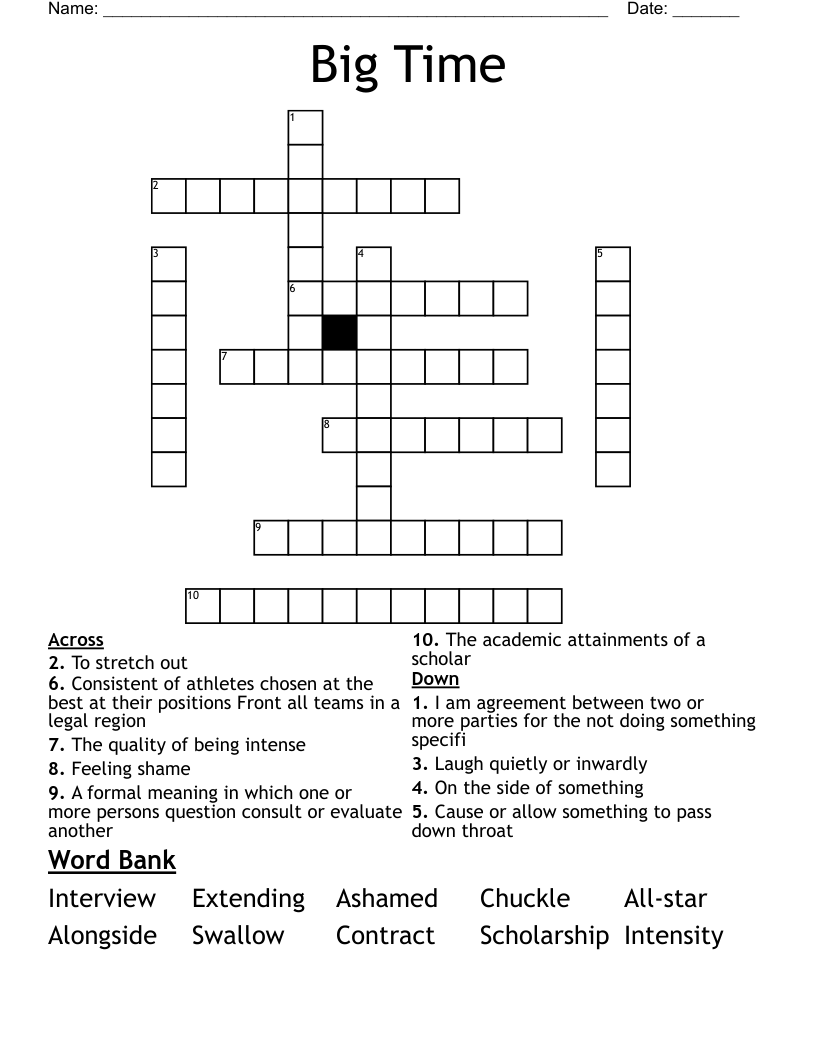 Big Time Crossword