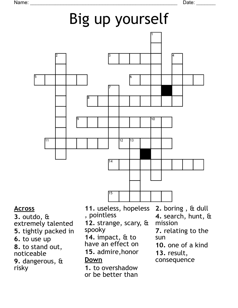 Big up yourself Crossword