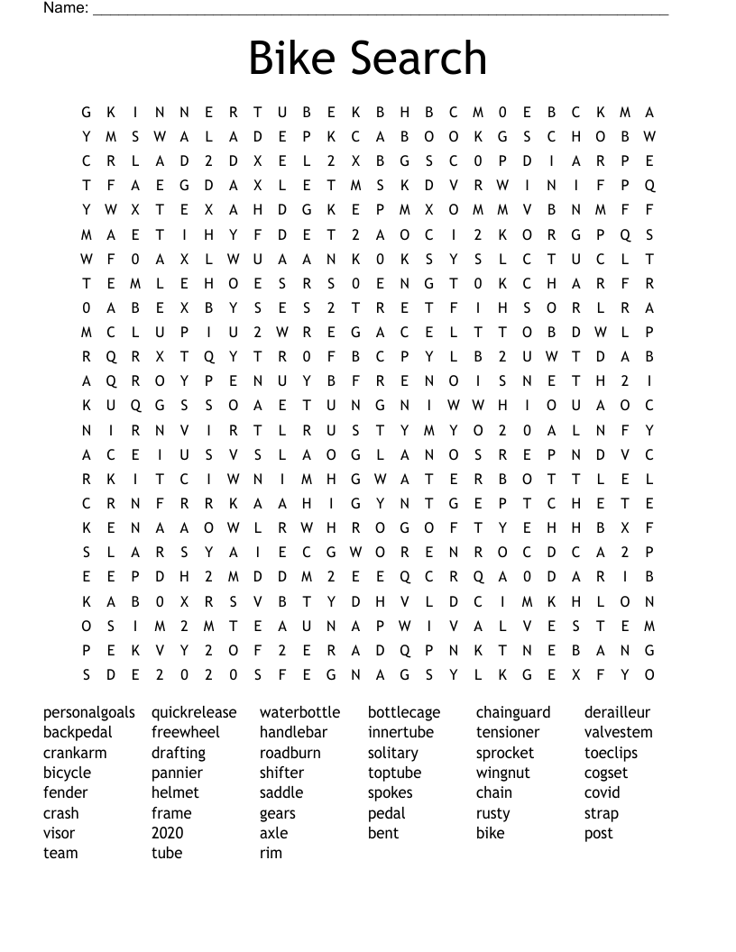 Bike Search Word Search