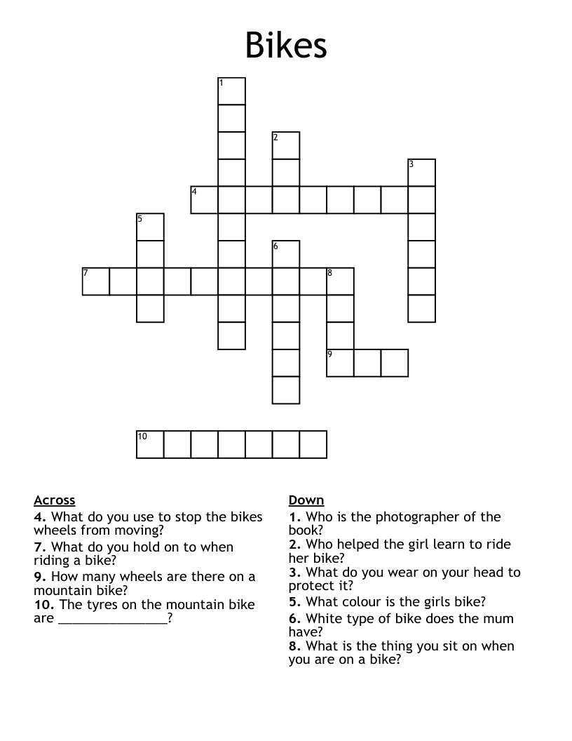 Bikes Crossword