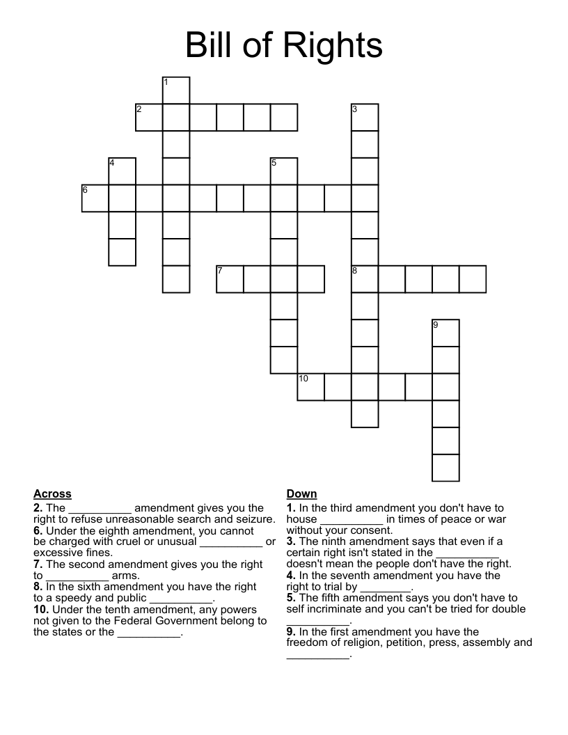 Bill of Rights Crossword
