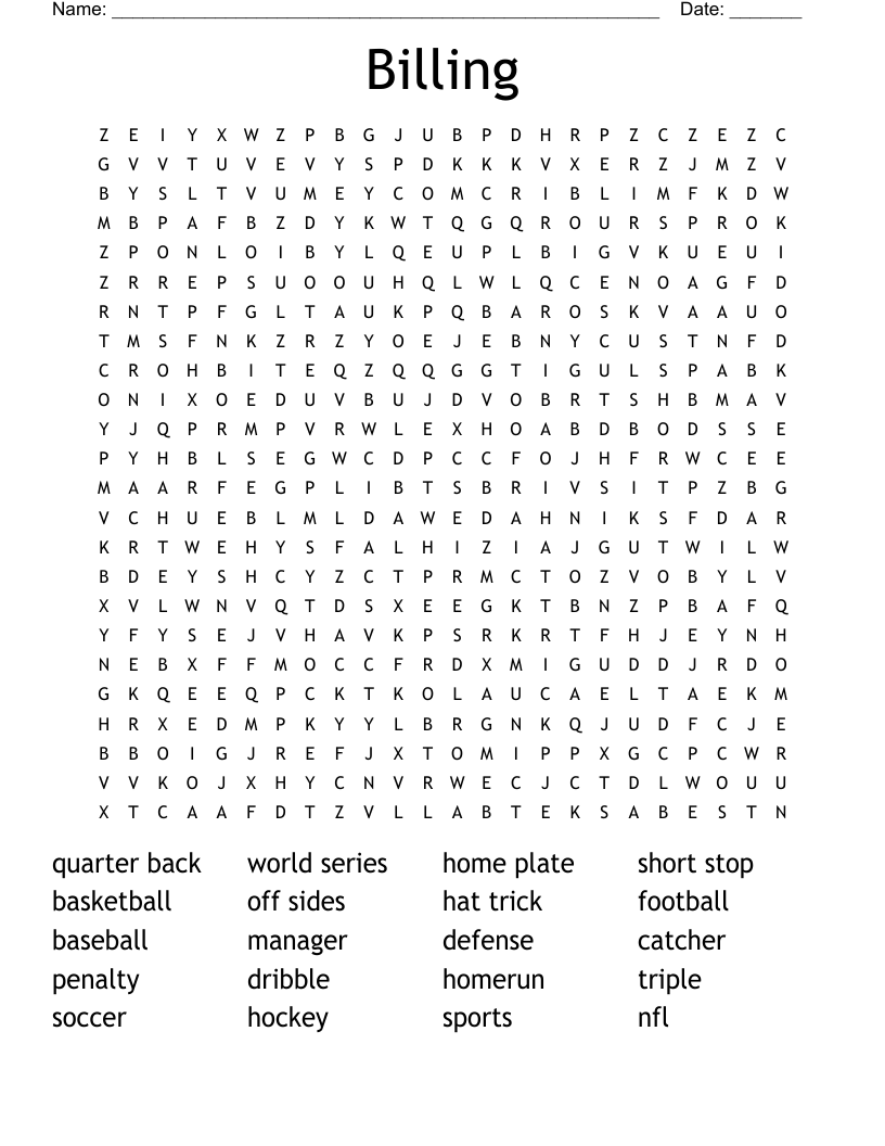 Billing Word Search