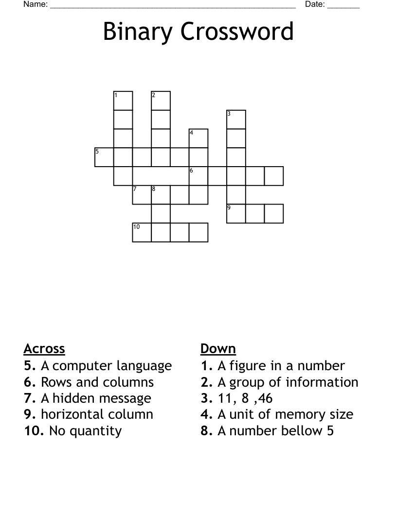 Binary Crossword