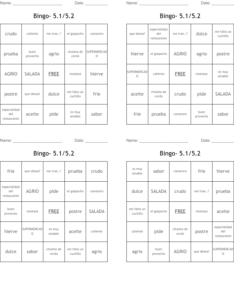 Bingo- 5.1/5.2