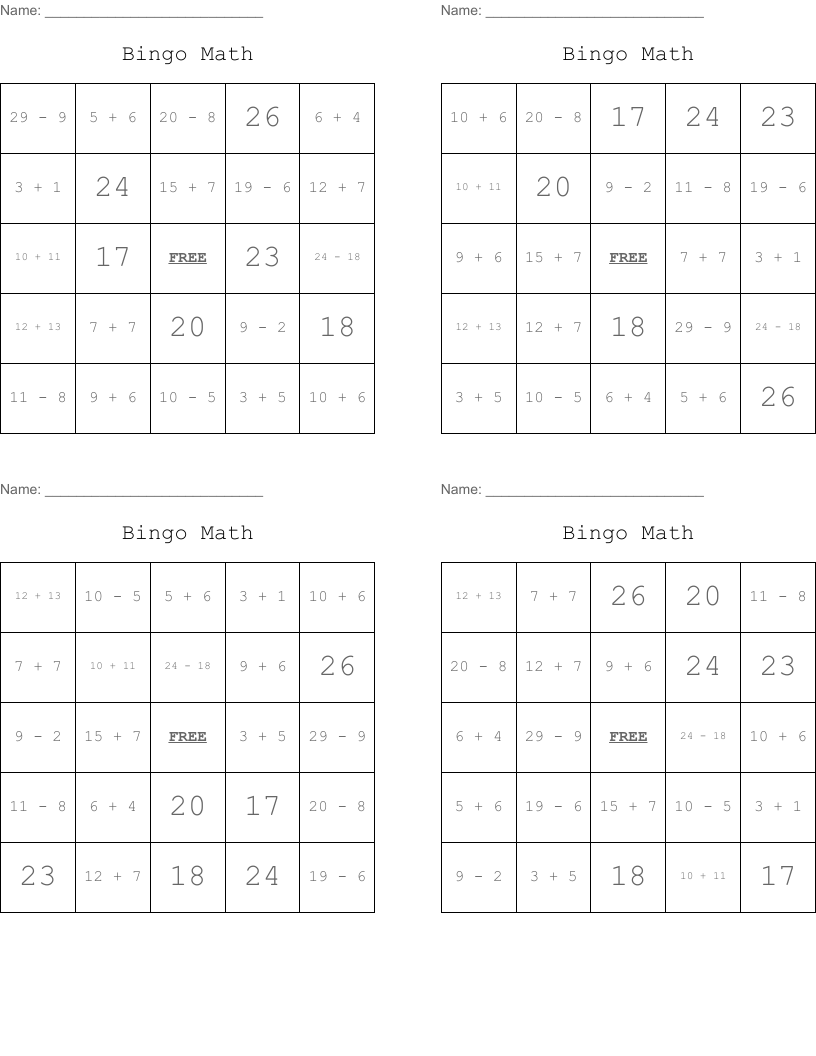 Bingo Math