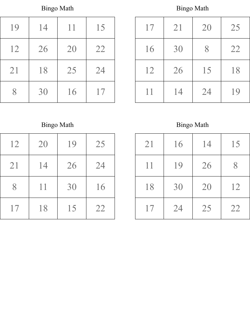 Bingo Math