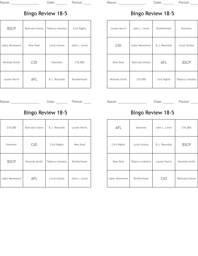 Bingo Review 18-5