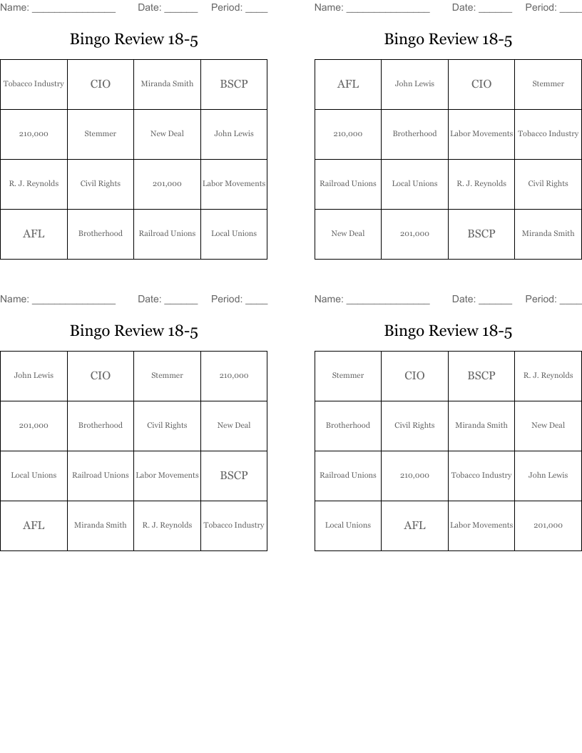 Bingo Review 18-5