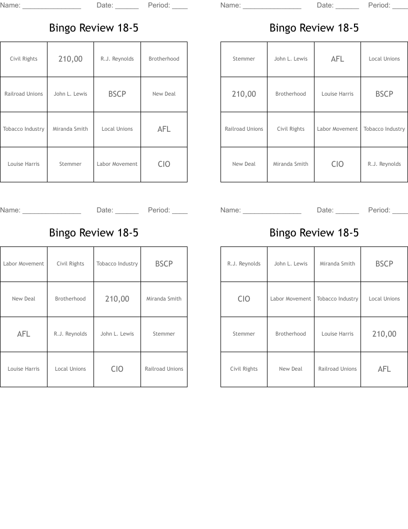 Bingo Review 18-5