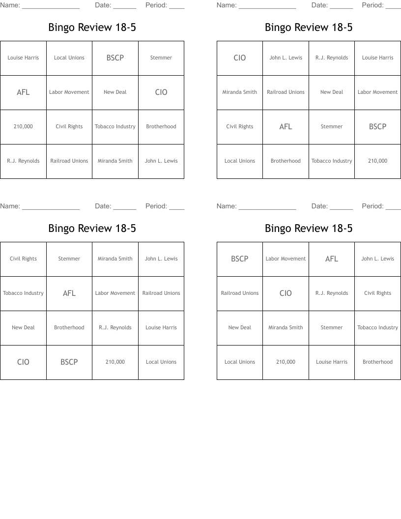 Bingo Review 18-5
