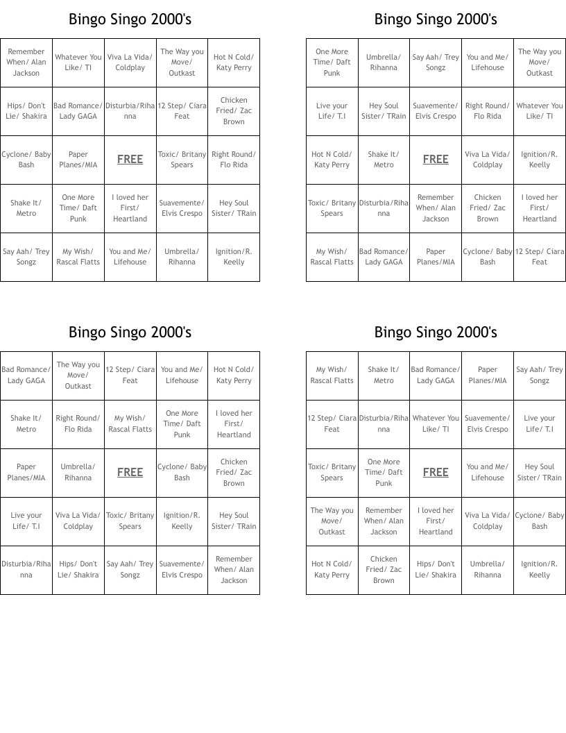 Bingo Singo 2000's