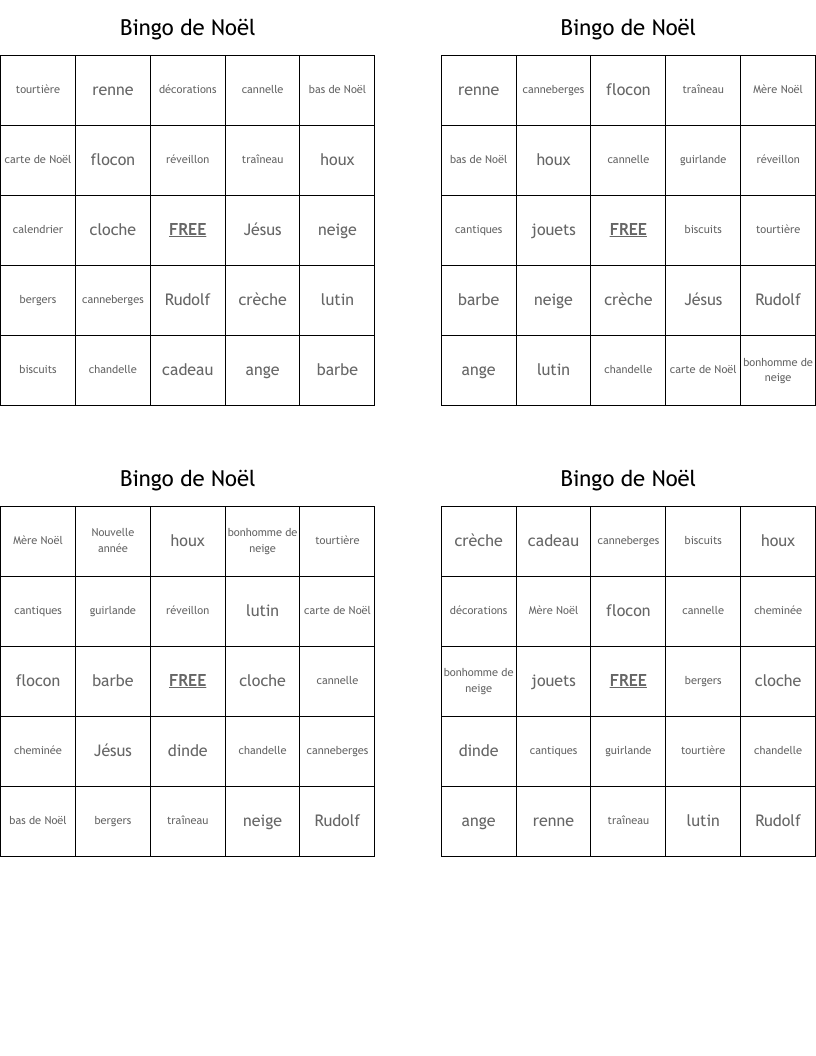 Bingo de Noël