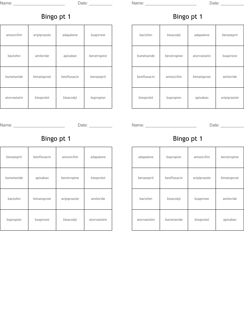 Bingo pt 1