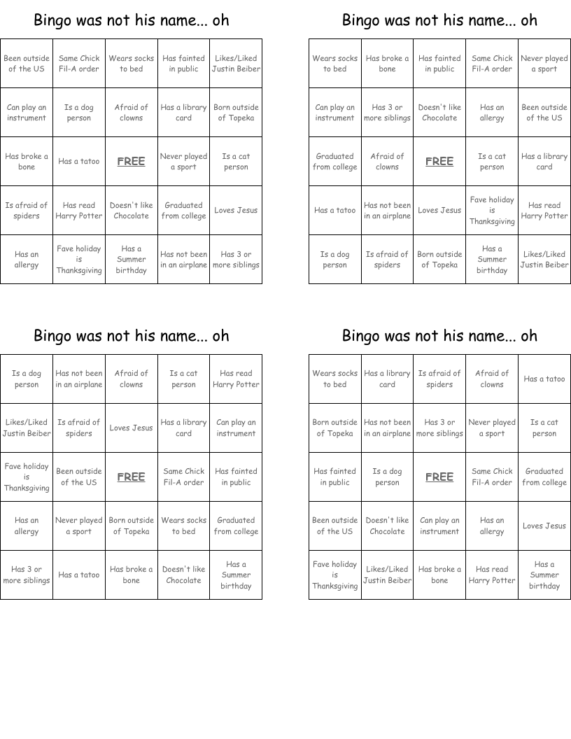 Bingo was not his name... oh