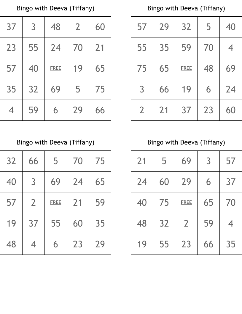 Bingo with Deeva (Tiffany)