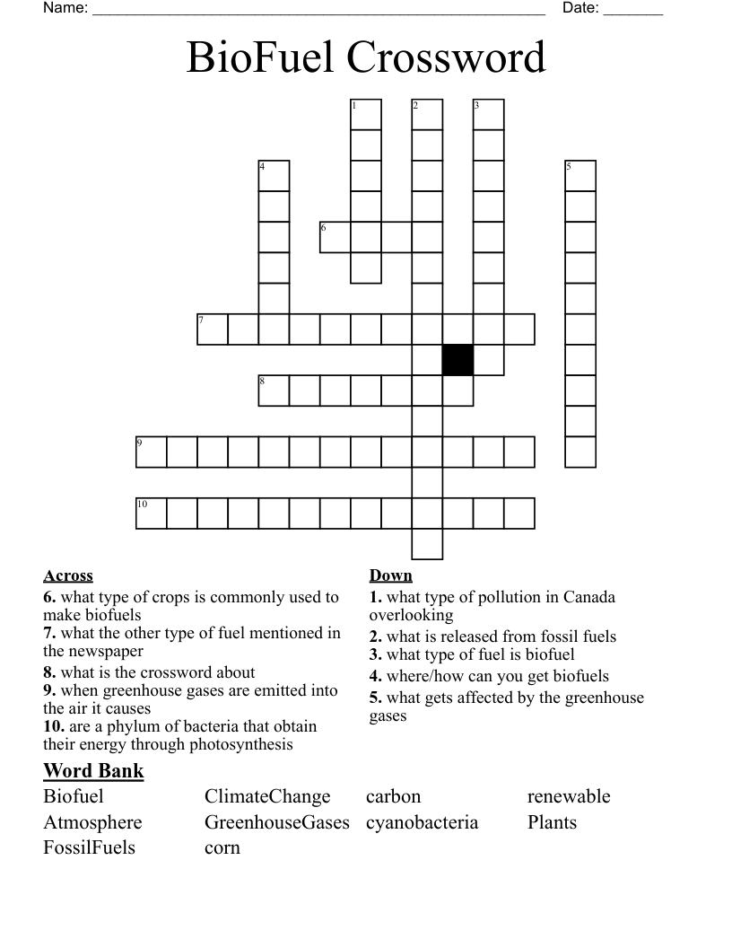 BioFuel Crossword