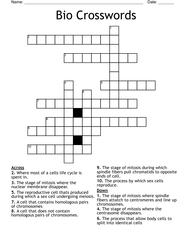 Bio Crosswords