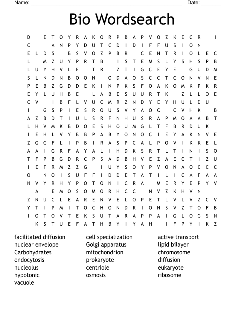 Bio Wordsearch