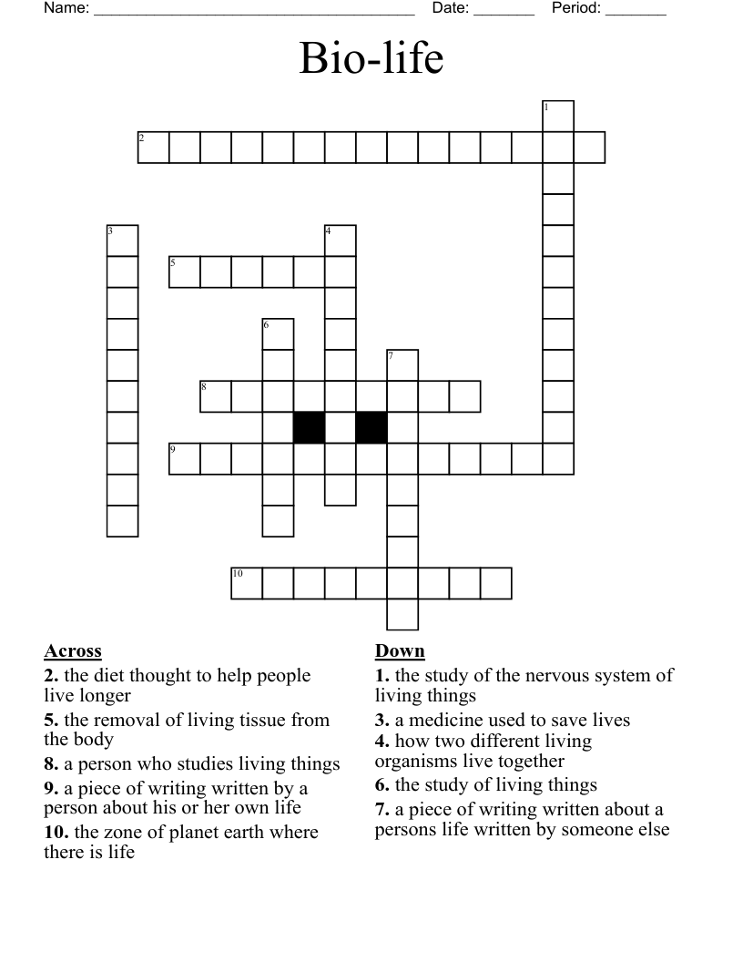 Bio-life Crossword