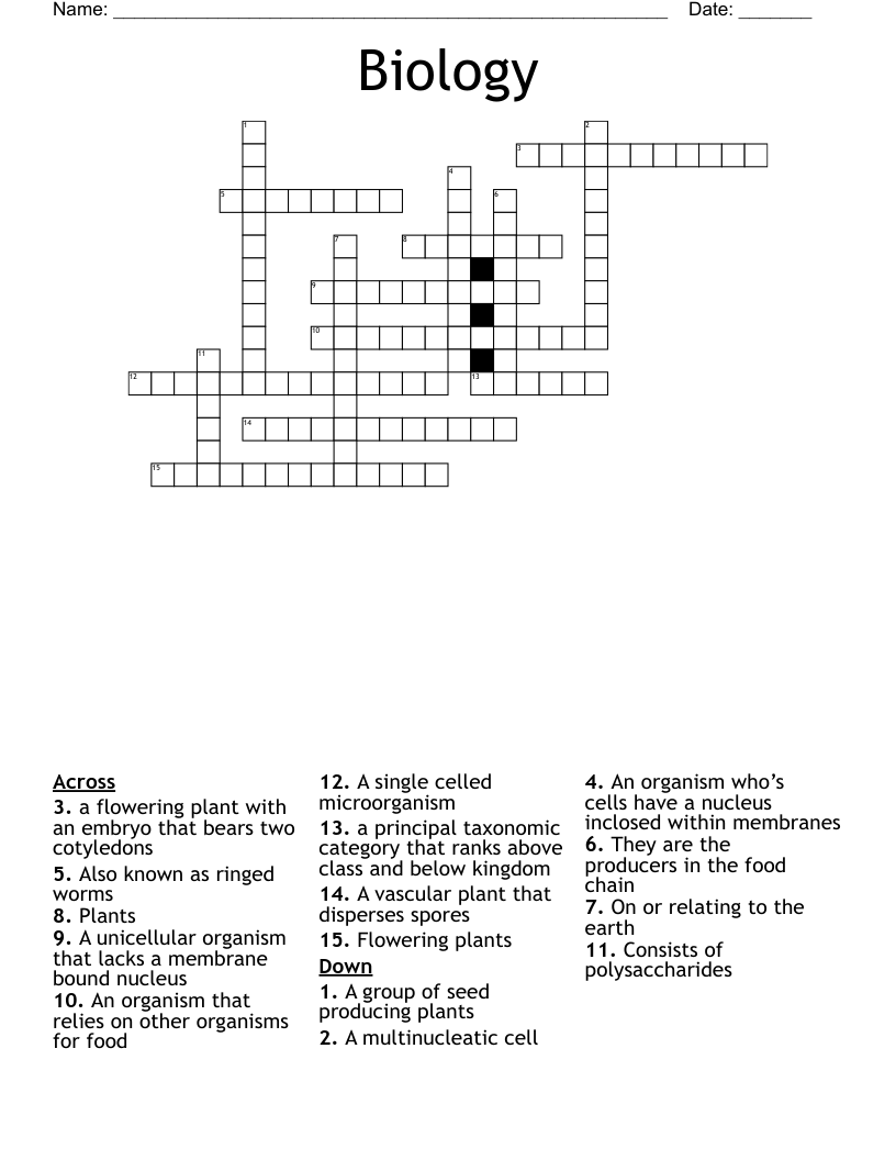 Biology Crossword