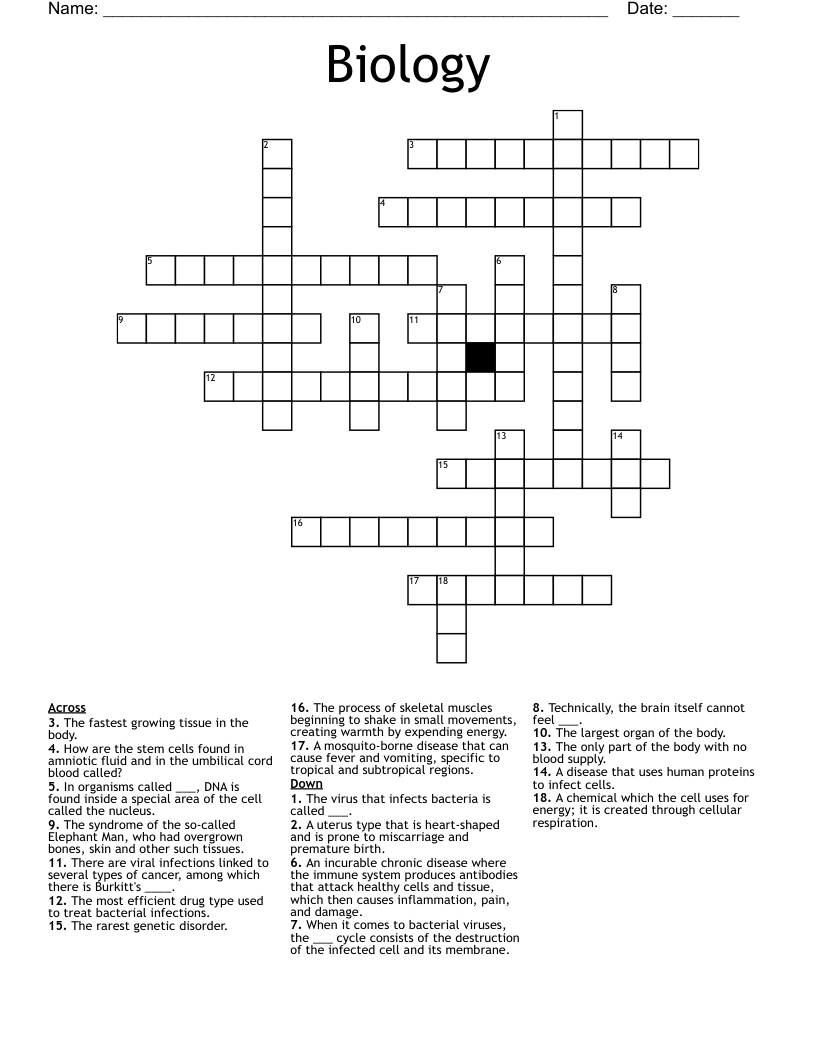 Biology Crossword