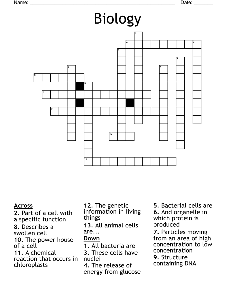 Biology Crossword