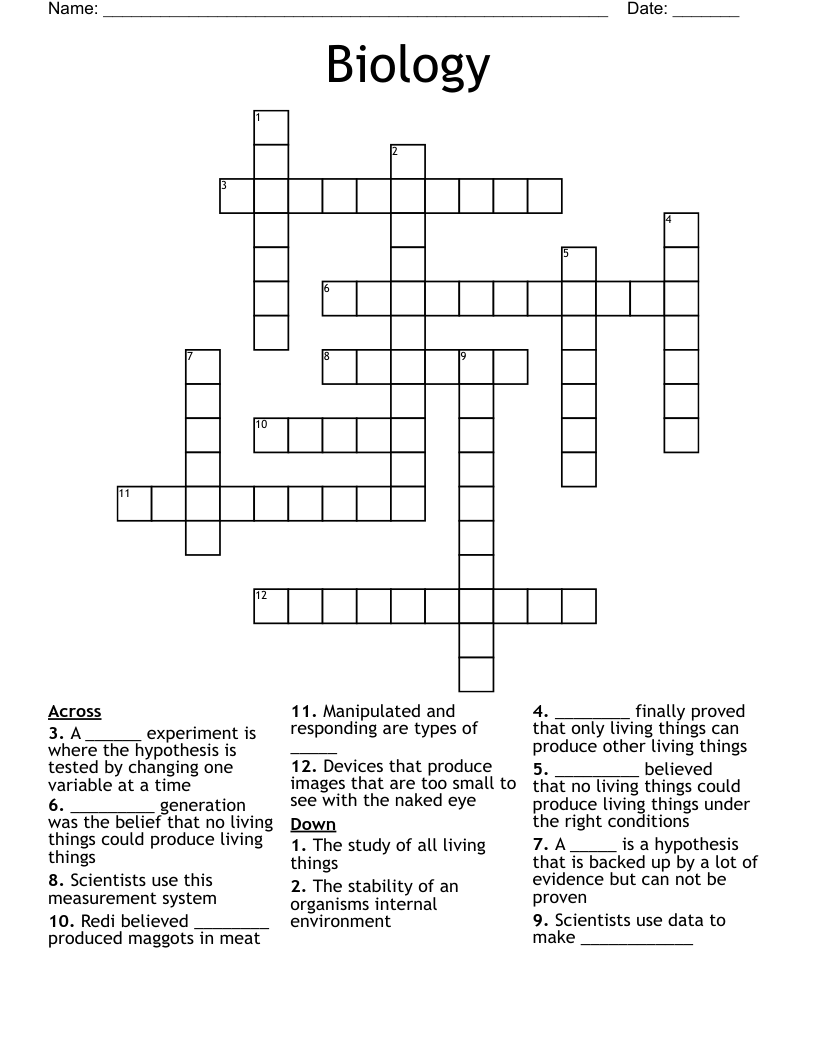Biology Crossword