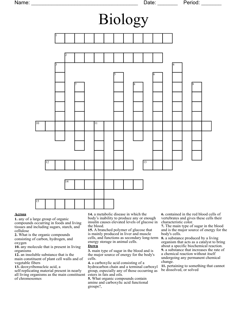 Biology Crossword