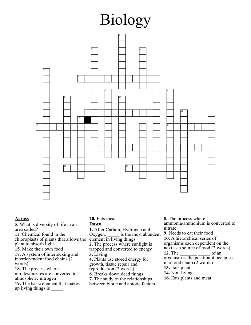 Biology Crossword